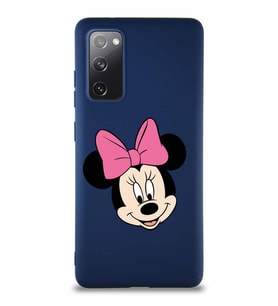 Samsung Galaxy S20 FE Soft Premier Kapak Minnie Mouse-C Tasarımlı Silikon Kılıf - Lacivert (Şeffaf)
