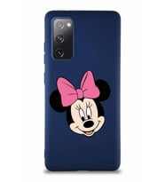 Samsung Galaxy S20 FE Soft Premier Kapak Minnie Mouse-C Tasarımlı Silikon Kılıf - Lacivert (Şeffaf)