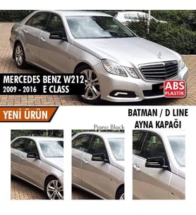 Mercedes Benz W212 2009-2016 Batman Yarasa Ayna Kapağı Piano Black Abs Plastik