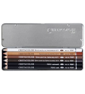 Cretacolor Oil Pencil Pocket Set Yağlı Çizim Kalemleri 6'lı Metal Kutu (400 07) 