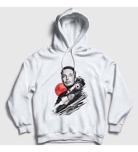 Presmono Unisex Beyaz Genius Elon Musk Kapüşonlu Sweatshirt 333913tt