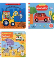 İş Bankası 0-3 Yaş Hareketli Kitaplar Hareketli Makineler Araba ve Safari 3lü Set