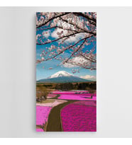 Parkta Pembe Çiçekler Kanvas Tablo