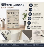Lexroo Sahra Sketch artBook Eskiz Defteri A4, 50 Yaprak, 90 gr Ivory