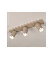 3 lü Led Spot Üçlü Dikdörtgen Mat Bej Renk Hareketli GU10 LED Tavan Spot Avize OS RAM Syl vania Ampul Seçenekli