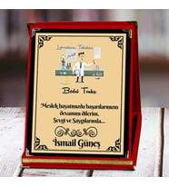 Laboratuvar Teknikeri Baskılı Plaket (1. Tasarım)  Kişiye Özel (Kırmızı)