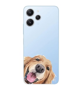 Xiaomi Redmi 12 Uyumlu Uyumlu Sevimli Köpek Tasarımlı Şeffaf Telefon Kılıfı