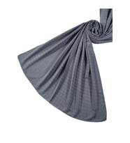 Enba Viskon Jakarlı Kaz Ayağı Desenli Şal 75x190 cm (Gri)