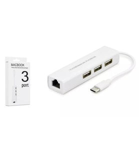 HADRON HDX7007 Type-C 3.1 Ethernet Çevirici 3x USB HUB