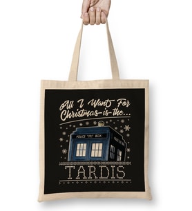 All I Want For Christmas Is The Tardis Bez Çanta Uzun Saplı
