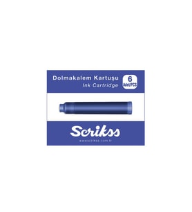 Scrikss Dolma Kalem Kartuşu Mavi 6 Lı