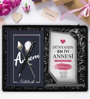 Anneler Gününe Özel Kişiye Özel Kristal Cam Plaket & Özel Tasarm Defter