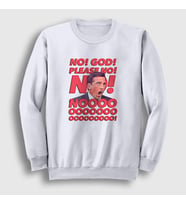 Presmono Unisex Beyaz No God Please Dizi The Office Sweatshirt 345763tt