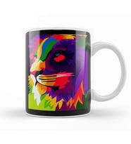 Popart Animals Colorful Lion In Pop Art Kupa Bardak Porselen