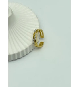 Çelik Gold  Taşlı Ayarlanabilir Yüzük - 25yzk185