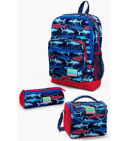 Coral High Kids Lacivert Kırmızı Köpek Balığı Desenli 3’lü Okul Çanta Seti SET0123718
