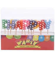 Mum Happy Birthday Puantiyeli Kürdanlı Pasta Mumu-
