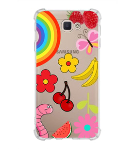 PrintiFy Samsung Galaxy J7 Prime Uyumlu Water Color 5 Baskılı Şeffaf Köşe Korumalı Antişok Kılıf