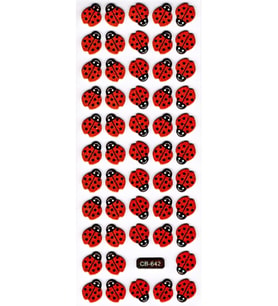 Sticker Kabartmalı Sticker Defter Planlayıcı Etiket (cb642) 16x7 cm- Mini Uğur Böceği