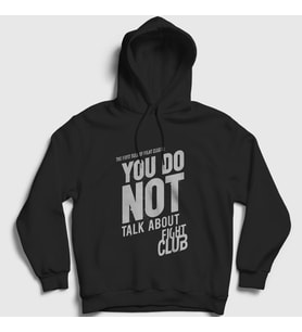 Presmono Unisex Beyaz Rule Film Dövüş Kulübü Fight Club Kapüşonlu Sweatshirt 244639tt (Siyah)