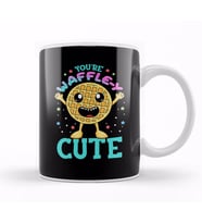 Cute & Funny You're Waffle y Cute Waffle Pun Kupa Bardak Porselen