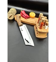 İsme Özel Kamp Outdoor Bıçağı, Satırı Paslanmaz Çelik El Yapımı Kılıf (Kahverengi)