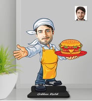 Kişiye Özel Hamburgerci Erkek Ahşap Biblo-1