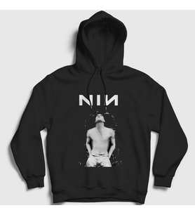 Presmono Unisex Siyah Poster Müzik Nin Nine Inch Nails Kapüşonlu Sweatshirt 486970tt