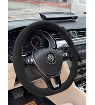 Vw Golf 7.5 Direksiyon Kılıfı Alcantara Süet Monza Black Serisi Siyah 2017-2020