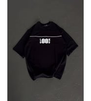 Kadın Baskılı T-Shirt Kısa Kol Bisiklet Yaka Oversize Rahat Kalıp Günlük Tişört - Siyah
