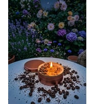 Kahve Çekirdekli Dekoratif Mum - Kahve Aromalı Mum - Doğal Soya Mum - Hediyelik Mum 7×3 cm