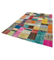 Çok Renkli El Dokuma Salon Halısı Geometrik Desenli Bohem Modern Eskitme Koridor Yatak Odası