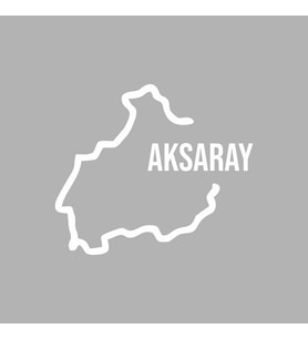 Aksaray Harita Araba Sticker siyah 17x15 CM (Beyaz)