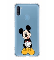 Samsung Galaxy M11  Köşe Korumalı Antişok Kapak Mickey Mouse Tasarımlı Şeffaf  Kılıf