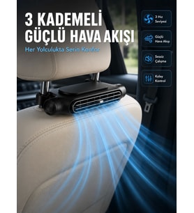 Taşınabilir Araç Koltuk Fanı Sessiz Çalışan USB Şarjlı Boyun Soğutucu
