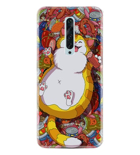 Oppo Reno 2Z 4 Lite 4 Pro 5 6 7 A31 Kılıf Desemli Silikon Tombul Kedi 1739