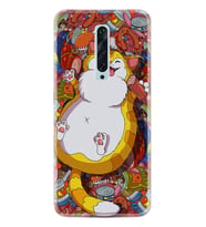 Oppo Reno 2Z 4 Lite 4 Pro 5 6 7 A31 Kılıf Desemli Silikon Tombul Kedi 1739