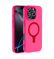 Lexroo iPhone 16 Pro Max Kılıf M-Safe Şarj Özellikli Aris Silikon Kılıf - Koyu Pembe