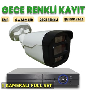 XMPro 1 KAMERALI İNSAN ARAÇ YÜZ ALGILAYAN GECE RENKLİ GÖSTEREN PLASTİK KASA GÜVENLİK KAMERA SETİ
