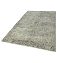 Gri Tonlarında Madalyon Desenli Eskitme Halı El Dokuma Lüks Salon Halısı Klasik Stil