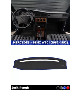 Mercedes - Benz W201 (1982-1992) 3d Torpido Koruma Kılıfı - Ön Göğüs Kaplama - Mavi Şerit