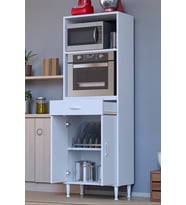 Eliusta Lunera G:55 cm Beyaz Mutfak Dolabı Çok Amaçlı Açık Bölmeli Fırın Mutfak Dolabı 55x163,4x32,5 cm