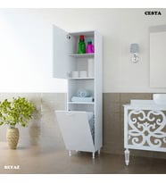 Modilayn Ard-111 Kirli Çamaşır Dolabı Düşer Kapaklı Banyo Dolabı