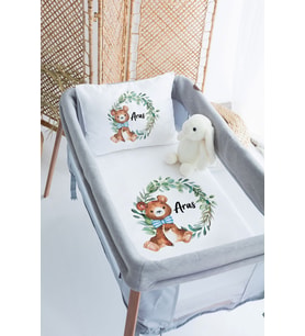 %100 Delux Pamuk Isme Özel 70x120 Park Yatak Nevresim Takımı