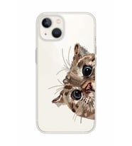 Iphone 13 Uyumlu Tatlı Kedi Desenli Şeffaf Telefon Kılıfı
