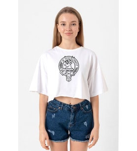 Outlander Je Suis Prest Beyaz Kadın Crop Tshirt