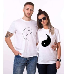 Tshirthane Ying Yang Sevgili Kombinleri Tshirt Kombini (Tek Ürün Fiyatıdır.)