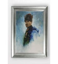 Gümüş Çerçeveli Atatürk Tablo cv1111
