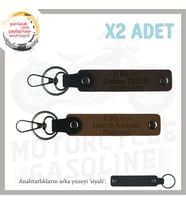 Motor Severlere, İsim Plaka ve 0 + Kan Grubu Yazılı Anlamlı Hediye x2 Anahtarlık, Kahve-K Kahve-Syh (Çok Renkli)
