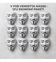 V for Vendetta Maskesi - 12'li Paket - Plastik